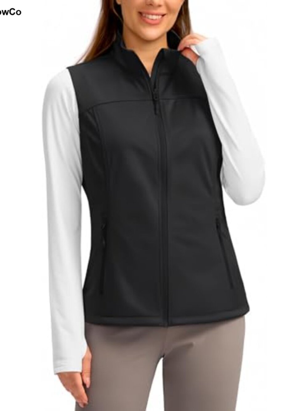 Women's Lightweight Windproof Water-Resistant Vest with 4 Pockets